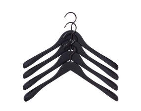 Ramínka Soft Coat Hanger Wide Black, set 4ks