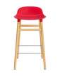 stolicka-Form Bar Chair 65 cm Oak, bright red