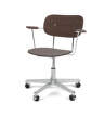 Kancelářská židle Co Task Chair s područkami, polished aluminium/dark oak