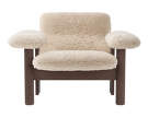 Křeslo Brasilia Low Back, Sheepskin nature/dark stained oak