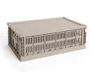 Plastové víko Colour Crate L, warm grey