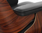 Křeslo Eames Lounge Chair Santos Palisander, Leather Premium F66 Nero