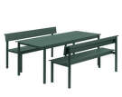 Lavice Linear Steel Bench s opěrkou 170 cm, dark green