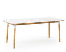 Stůl Form 95x200 cm, bílá/dub