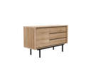 Shadow sideboard - black metal legs, 134 cm, oak