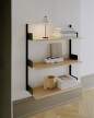 Policová sestava Wall Shelf 900, oak/black