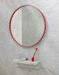 zrcadlo-Arcs Mirror Round, red