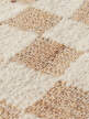 Jutový koberec Check Wool Runner 70x180, off-white/natural