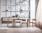 Jídelní židle Apelle Back Upholstery, beige/white oak