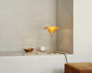 Stolní lampa PH 3/2, aged brass/yellow glass