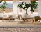 Venkovní konferenční stolek Eida, beige marble