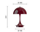 Přenosná lampa Panthella 160 V3, opaque burgundy