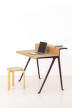 Pracovní stůl Courier, light oak/dark bordeaux