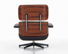 Křeslo Eames Lounge Chair Santos Palisander, Leather Premium F66 Nero