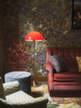 Stojací lampa Panthella 500, original opal red