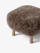 Pouf Little Petra, oak / Sheepskin Sahara