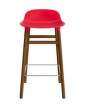 stolicka-Form Bar Chair 65 cm Walnut, bright red
