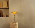 Stolní lampa PH 3/2, aged brass/yellow glass