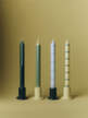 Svíčky Pattern Candle set 4ks, green and silver