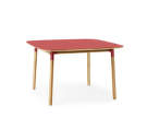 Stůl Form 120x120 cm, červená/dub