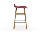 Barová židle Form 65 cm, red/oak