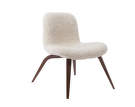 Goose Lounge Chair Dark Stained Oak, Sheepskin Off white