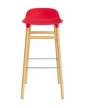 stolicka-Form Bar Chair 75 cm Oak, bright red