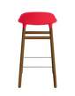 stolicka-Form Bar Chair 65 cm Walnut, bright red