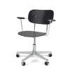 Kancelářská židle Co Task Chair s područkami, polished aluminium/black oak