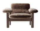 Křeslo Brasilia Low Back, Sheepskin sahara/dark stained oak