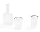 Rim Carafe, clear w. black rim