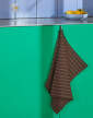 uterka-Canteen Tea Towel, chocolate pinstripe