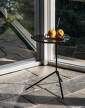 stolek-Halten Side Table, black / smoked cast glass