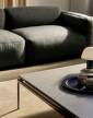 stolek-Sett LN13 Coffee Table, dark chrome  / Bianco Carrara