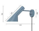 Nástěnná lampa AJ, dusty blue