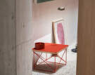 Occasional Table LTR Linoleum Dark Brick, Eames classic red