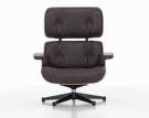 Křeslo Eames Lounge Chair Walnut Dark, Leather Natural F68 Chocolate