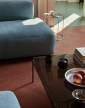 stolek-Sett LN13 Coffee Table, dark chrome  / smoked glass