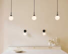 Nástěnná lampa Apiales, satin black/opal