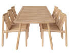 Zahradní souprava Patio se 6 židlemi, untreated solid teak