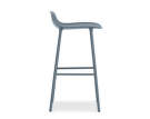 Barová stolička Form, modrá/ocel, 75 cm