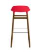 stolicka-Form Bar Chair 75 cm Walnut, bright red