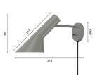 Nástěnná lampa AJ, warm grey