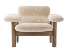 Křeslo Brasilia Low Back, Sheepskin nature/walnut