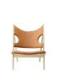 Křeslo Knitting Lounge Chair Leather, natural oak/Dunes 21000