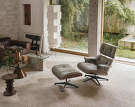 Eames Lounge Chair & Ottoman Walnut Dark, Leather Natural F68 Chocolate