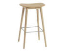 Barová stolička Fiber s dřevěnou podnoží, ochre/oak, 75 cm