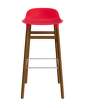 stolicka-Form Bar Chair 75 cm Walnut, bright red