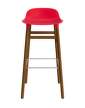 stolicka-Form Bar Chair 75 cm Walnut, bright red