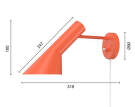 Nástěnná lampa AJ, electric orange